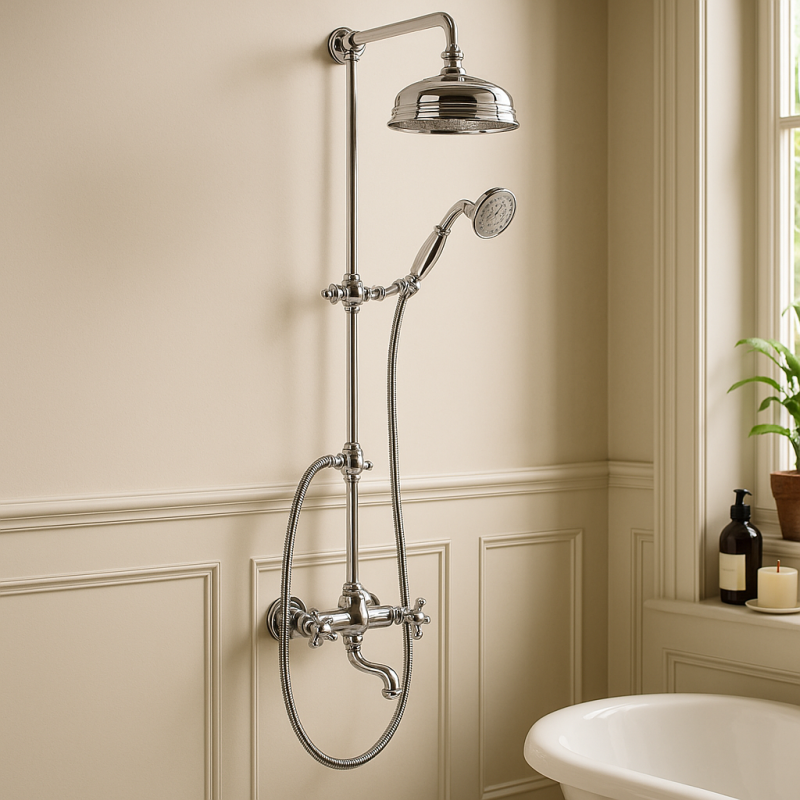 Huber Victorian Θερμοστατικό Σετ Ντους Χρώμιο 390.VT21H.CR